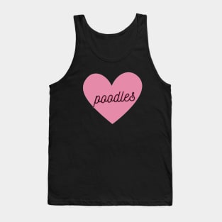 Poodle Lover Pink Heart Tank Top